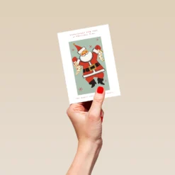 Pod Personalised Santa & Stockings Christmas Card -Pod Shop F3006013 hand S