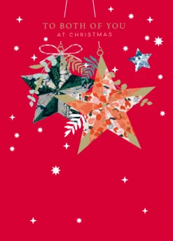 Pod Personalised Classic Christmas Star Baubles To Both Card