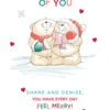Pod Personalised Cute To Both Of You Forever Friends Christmas Card