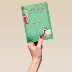 Pod Personalised Traditional Christmas To Both Cake & Stockings Verse Card -Pod Shop F3006020 hand L