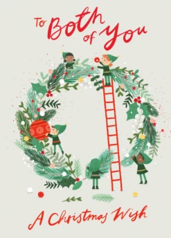 Pod Personalised Classic Christmas Holly Wreath To Both Card