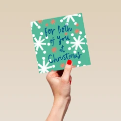 Pod Personalised Modern Christmas Retro Sputnik Stars To Both Card -Pod Shop F3006026 hand L