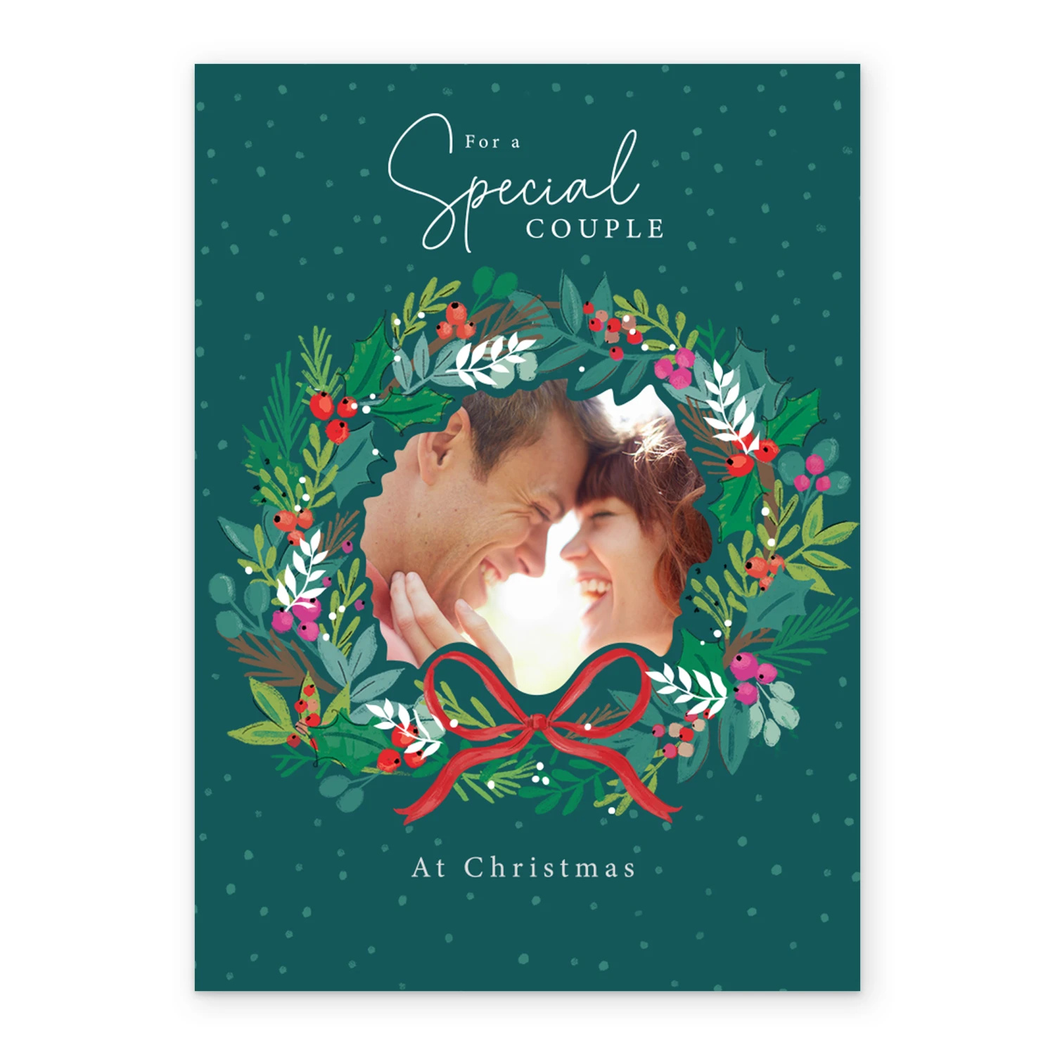 Pod Personalised Special Couple Christmas Wreath Photo Card 2 Pod Personalised Special Couple Christmas Wreath Photo Card - Image 2