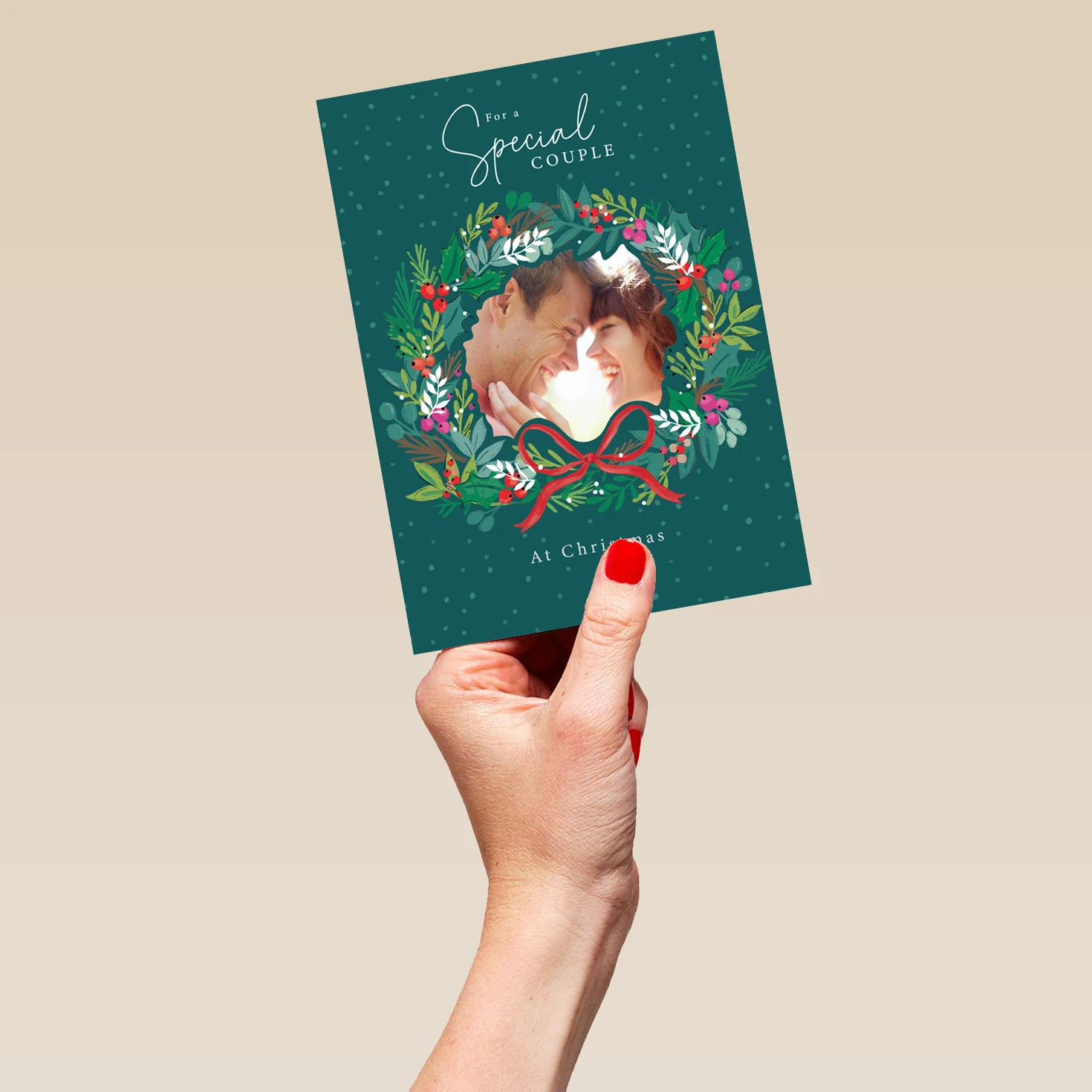 Pod Personalised Special Couple Christmas Wreath Photo Card 5 Pod Personalised Special Couple Christmas Wreath Photo Card - Image 5