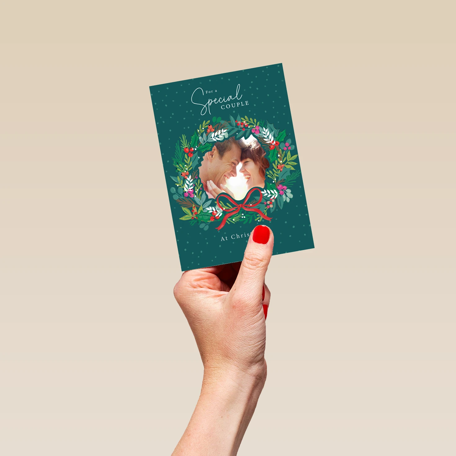 Pod Personalised Special Couple Christmas Wreath Photo Card 4 Pod Personalised Special Couple Christmas Wreath Photo Card - Image 4