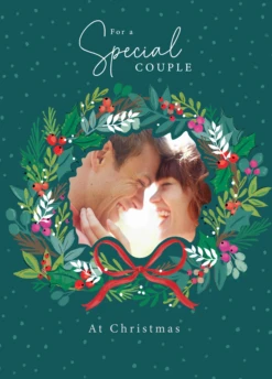 Pod Personalised Special Couple Christmas Wreath Photo Card