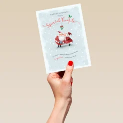 Pod Personalised Special Couple Classic Christmas Santa & Mrs Claus Card -Pod Shop F3006034 hand L