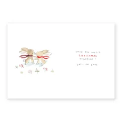 Pod Personalised Special Couple Cute Rabbits & Mistletoe Christmas Card -Pod Shop F3006035 alt2