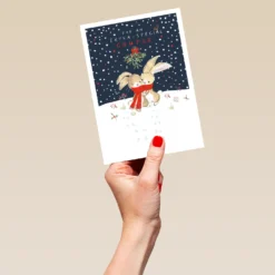Pod Personalised Special Couple Cute Rabbits & Mistletoe Christmas Card -Pod Shop F3006035 hand L