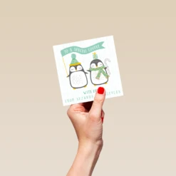 Pod Personalised Special Couple Cute Penguin Christmas Card -Pod Shop F3006038 hand S