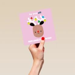 Pod Personalised To You All Family Cute Reindeer Christmas Card -Pod Shop F3006039 hand L