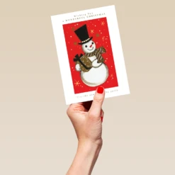Pod Personalised Snowman Christmas Hallmark Heritage Card -Pod Shop F3006040 hand L
