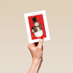 Pod Personalised Snowman Christmas Hallmark Heritage Card -Pod Shop F3006040 hand S