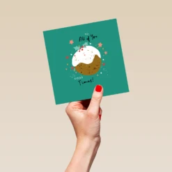 Pod Personalised Classic Christmas To All Of You Family Pudding Card -Pod Shop F3006043 hand L