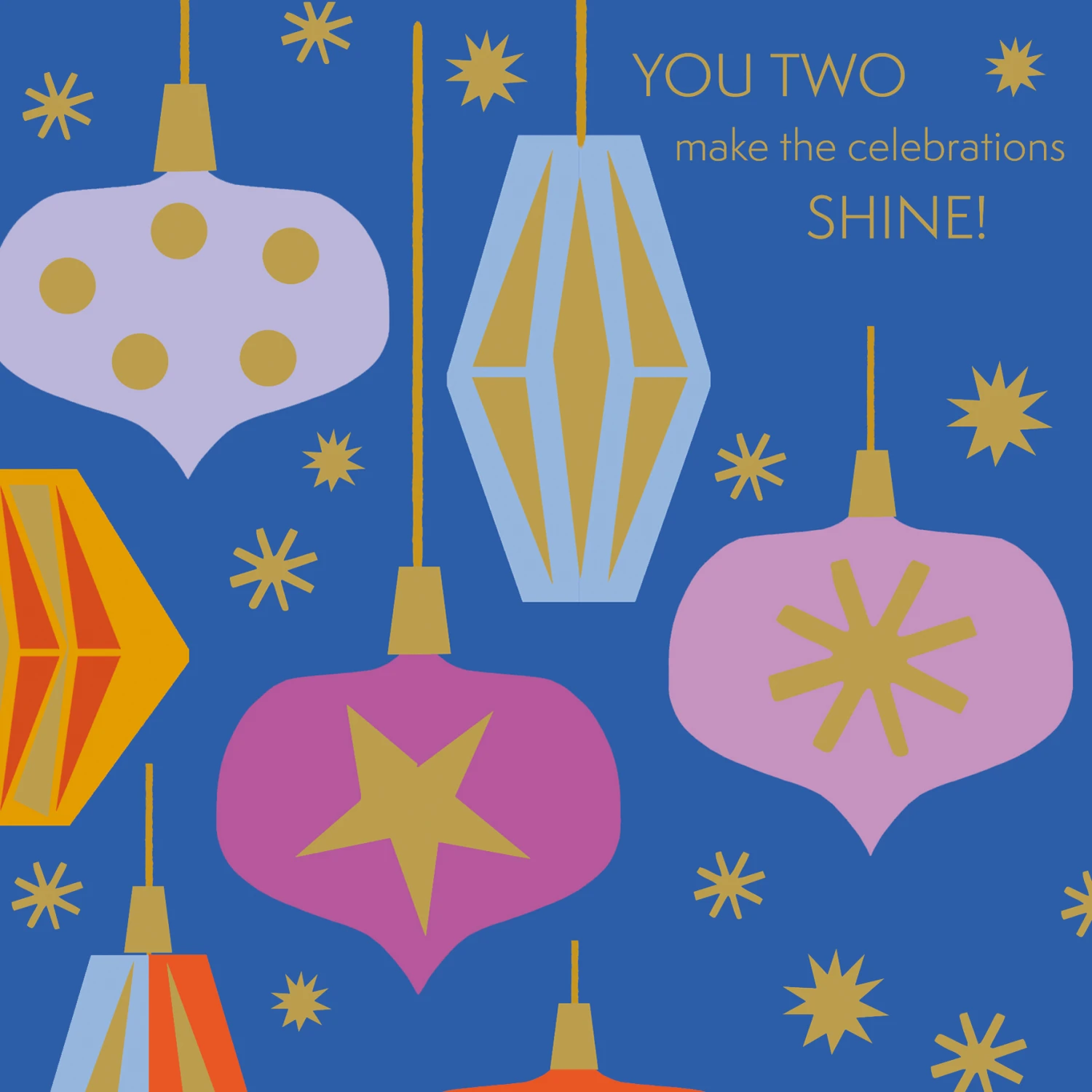 Pod Personalised To Both Of You Baubles Christmas Card 1 Pod Personalised To Both Of You Baubles Christmas Card