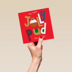 Pod Personalised To Both Of You Jolly Pudding Christmas Card -Pod Shop F3006058 hand L