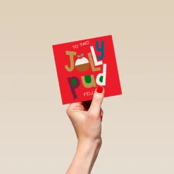 Pod Personalised To Both Of You Jolly Pudding Christmas Card -Pod Shop F3006058 hand S