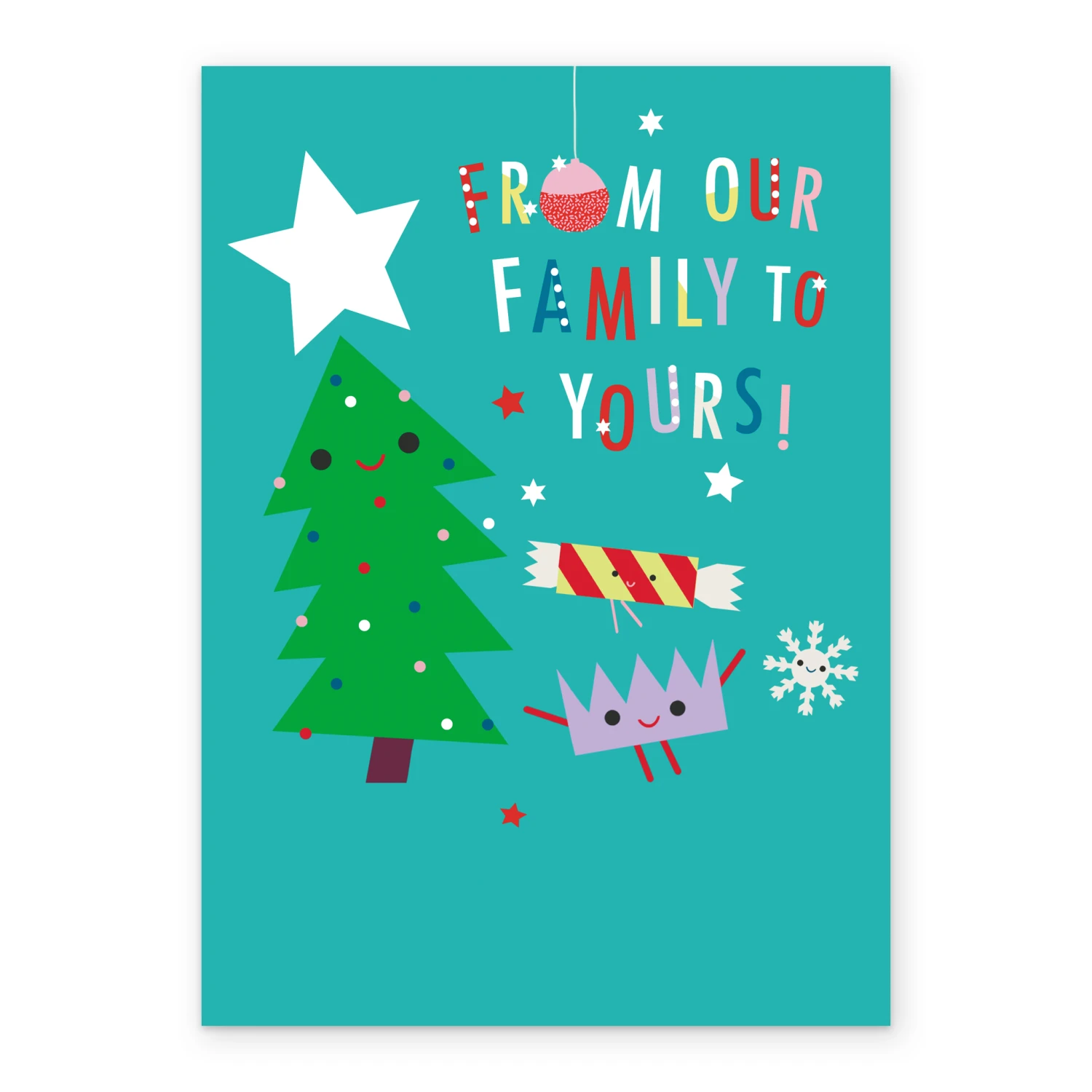 Pod Personalised From All Of Us Family Festive Tree Christmas Card 2 Pod Personalised From All Of Us Family Festive Tree Christmas Card - Image 2