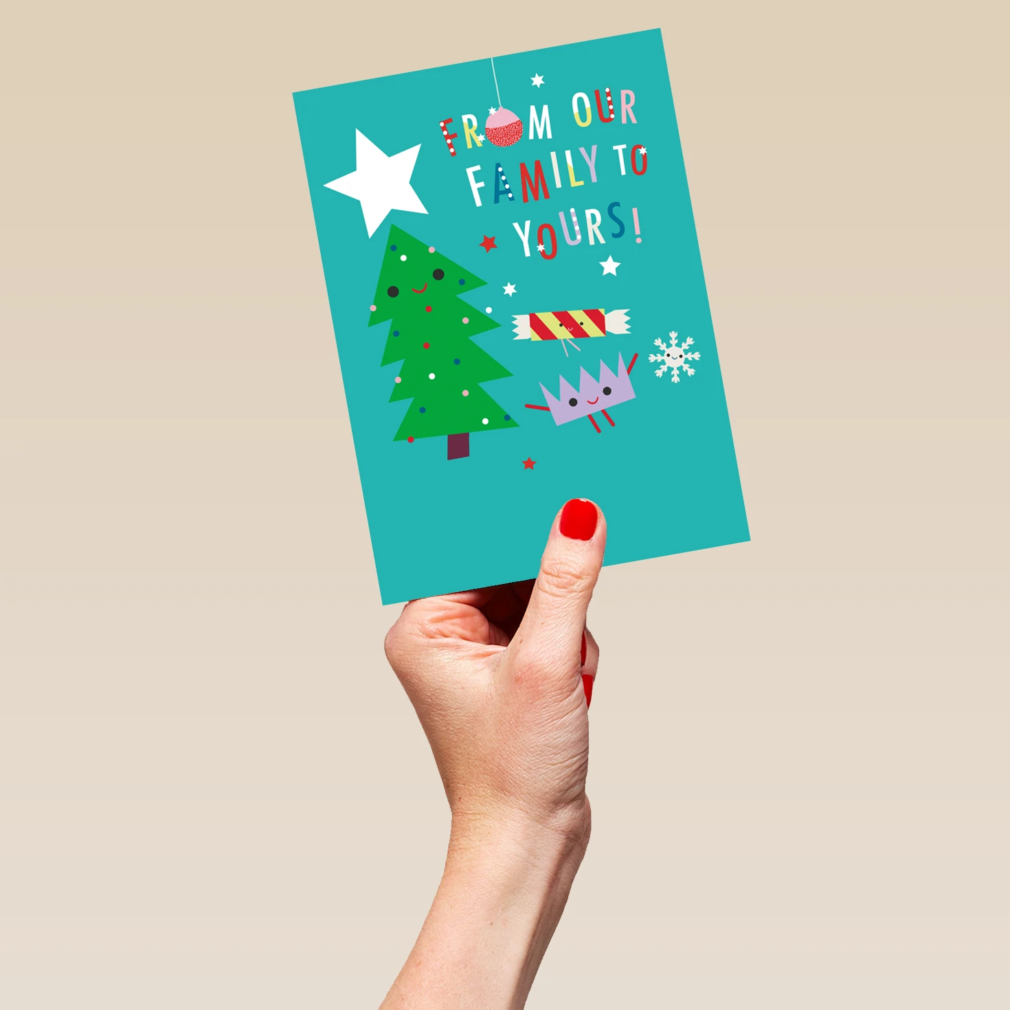 Pod Personalised From All Of Us Family Festive Tree Christmas Card 5 Pod Personalised From All Of Us Family Festive Tree Christmas Card - Image 5