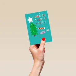 Pod Personalised From All Of Us Family Festive Tree Christmas Card 8 Pod Personalised From All Of Us Family Festive Tree Christmas Card -Pod Shop F3006059 hand S