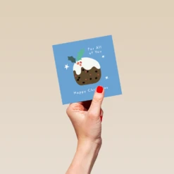 Pod Personalised To All Of You Pudding And Stars Christmas Card -Pod Shop F3006060 hand S