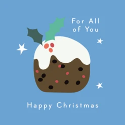 Pod Personalised To All Of You Pudding And Stars Christmas Card