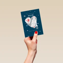 Pod Personalised Mum Heart Tree Christmas Card -Pod Shop F3006061 hand S