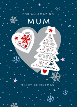 Pod Personalised Mum Heart Tree Christmas Card