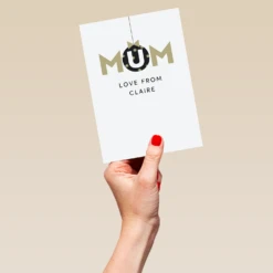 Pod Personalised Mum Bauble Christmas Card -Pod Shop F3006062 hand L