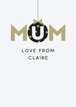 Pod Personalised Mum Bauble Christmas Card