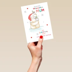 Pod Personalised Mum Forever Friends Cupcake Christmas Card 9 Pod Personalised Mum Forever Friends Cupcake Christmas Card -Pod Shop F3006063 hand L