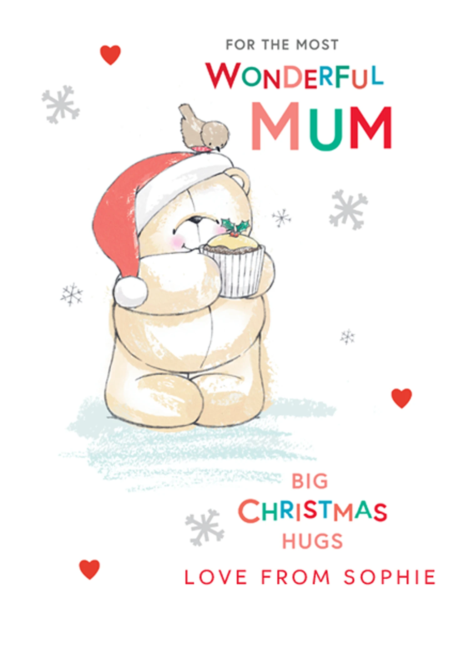 Pod Personalised Mum Forever Friends Cupcake Christmas Card 1 Pod Personalised Mum Forever Friends Cupcake Christmas Card