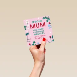 Pod Personalised Special Mum Mistletoe And Holly Christmas Card 8 Pod Personalised Special Mum Mistletoe And Holly Christmas Card -Pod Shop F3006064 hand S
