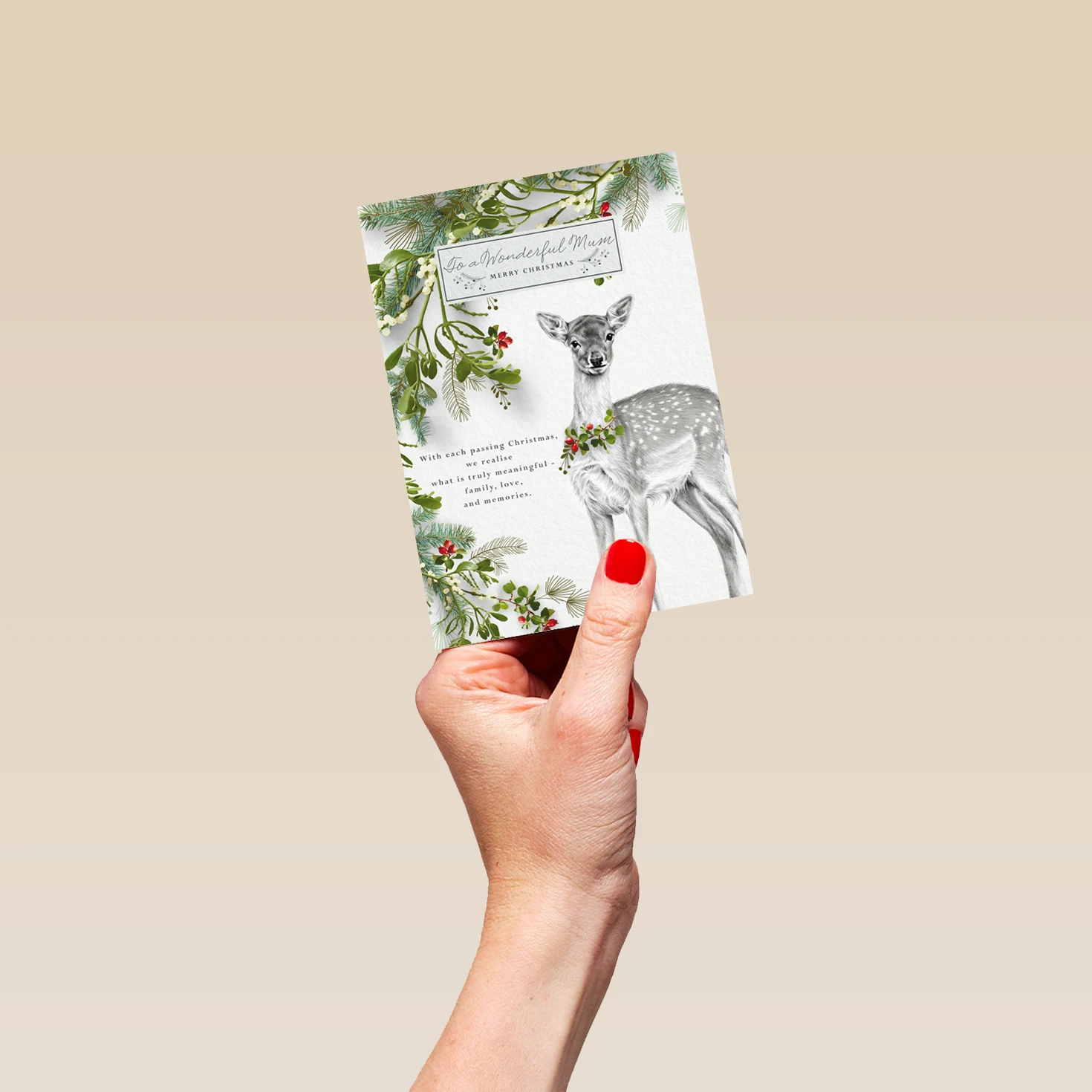 Pod Personalised Mum Deer Heartfelt Verse Christmas Card 4 Pod Personalised Mum Deer Heartfelt Verse Christmas Card - Image 4