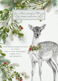 Pod Personalised Mum Deer Heartfelt Verse Christmas Card