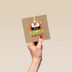 Pod Personalised Best Mum Bauble Christmas Card -Pod Shop F3006071 hand S