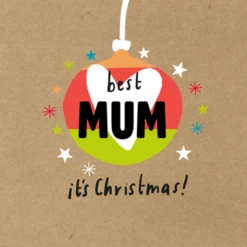 Pod Personalised Best Mum Bauble Christmas Card