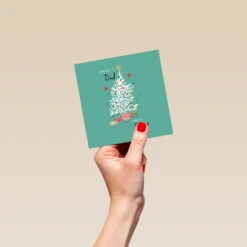 Pod Personalised Dad Illustrated Tree And Gifts Christmas Card -Pod Shop F3006075 hand S