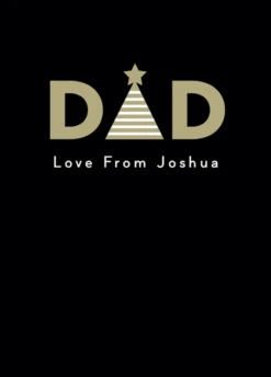 Pod Personalised Dad Gold & Black Text With Icons Christmas Card