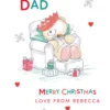 Pod Personalised Dad Forever Friends Snoozing Bear Christmas Card