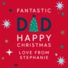 Pod Personalised Dad Modern Text Tree And Stars Christmas Card