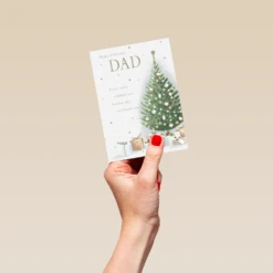 Pod Personalised Dad Illustrated Festive Tree Verse Christmas Card -Pod Shop F3006081 hand S