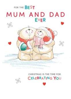 Pod Personalised Mum & Dad Forever Friends Cute Christmas Card