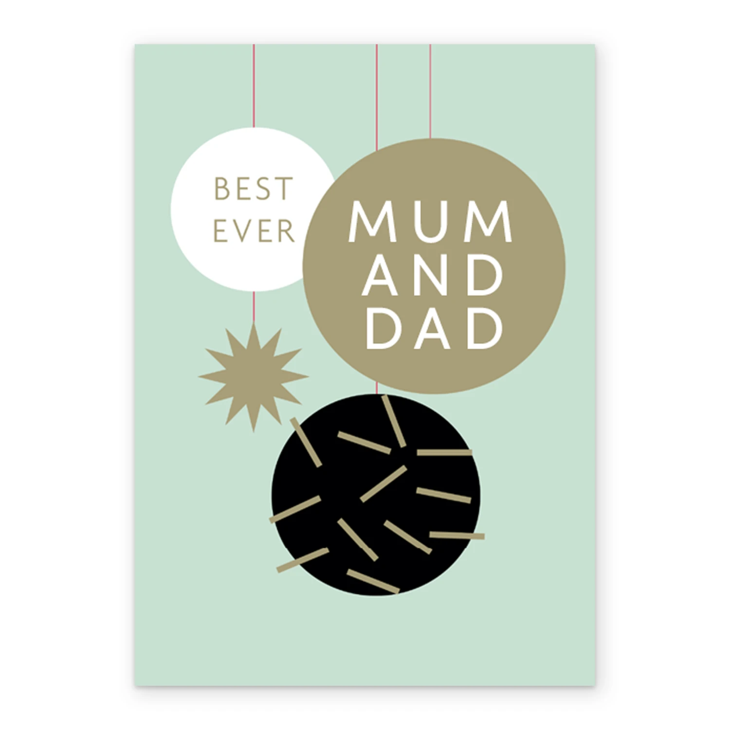 Pod Personalised Mum & Dad Black And Gold Baubles Christmas Card 2 Pod Personalised Mum & Dad Black And Gold Baubles Christmas Card - Image 2