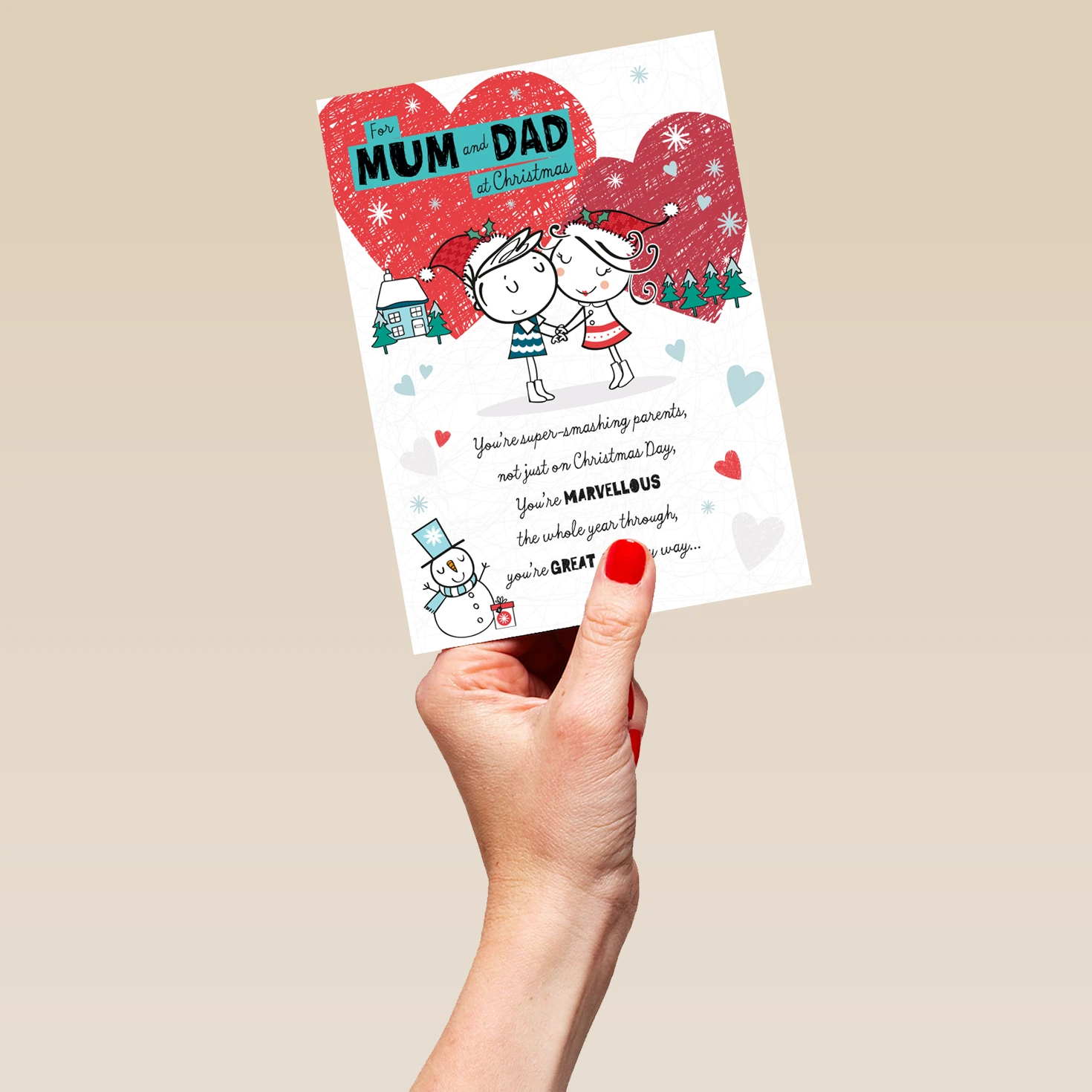 Pod Personalised Mum & Dad Cute Character Verse Christmas Card 5 Pod Personalised Mum & Dad Cute Character Verse Christmas Card - Image 5