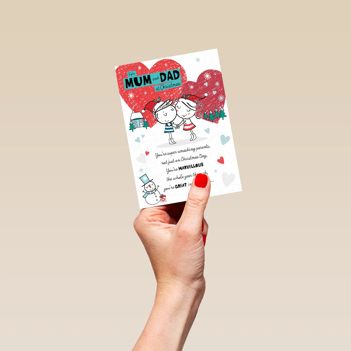 Pod Personalised Mum & Dad Cute Character Verse Christmas Card 4 Pod Personalised Mum & Dad Cute Character Verse Christmas Card - Image 4