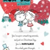 Pod Personalised Mum & Dad Cute Character Verse Christmas Card