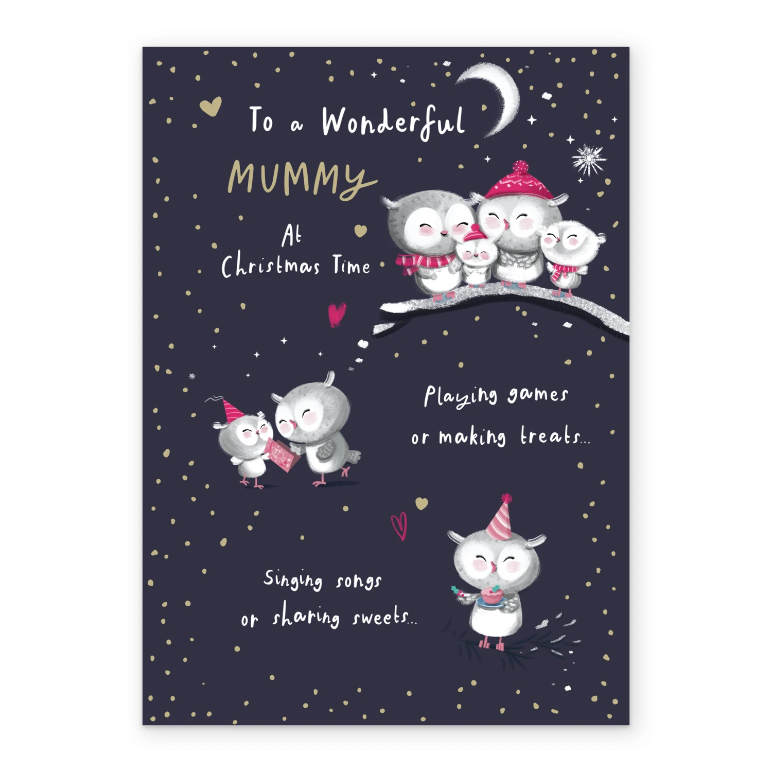 Pod Personalised Mummy Cute Owls Verse Christmas Card 2 Pod Personalised Mummy Cute Owls Verse Christmas Card - Image 2