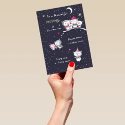Pod Personalised Mummy Cute Owls Verse Christmas Card 9 Pod Personalised Mummy Cute Owls Verse Christmas Card -Pod Shop F3006096 hand L
