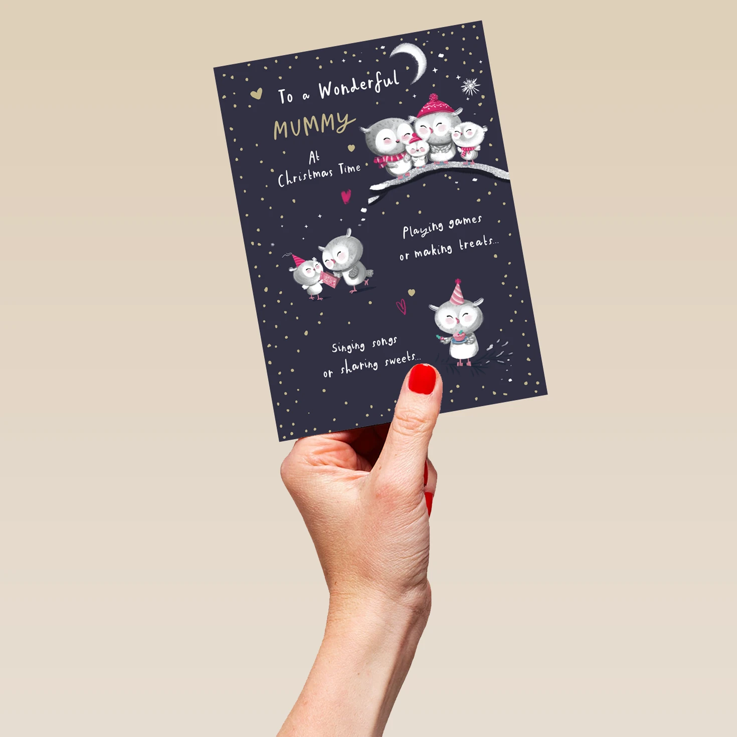 Pod Personalised Mummy Cute Owls Verse Christmas Card 5 Pod Personalised Mummy Cute Owls Verse Christmas Card - Image 5